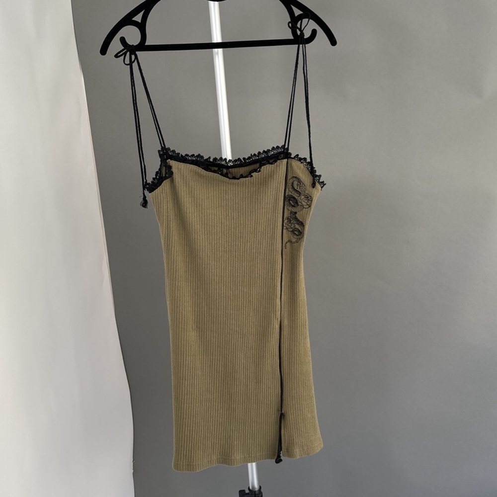 DollsKills Green ribbed dragon dress SMALL